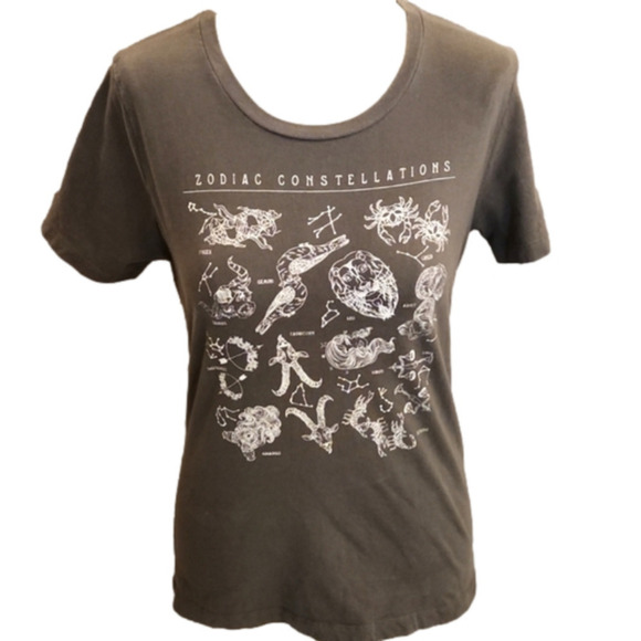 Juniors Fifth Sun Gray & White Zodiac Constellations Graphic Tee Size Large. - Picture 12 of 14